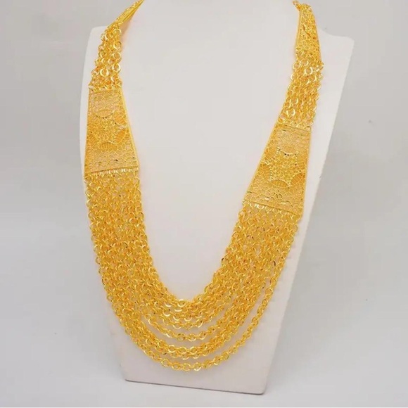 24K Gold Plated Arabian Banquet Jewelry Set - Picture 8 of 12